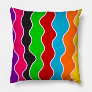 Retro vertical wavy lines pattern Pillow