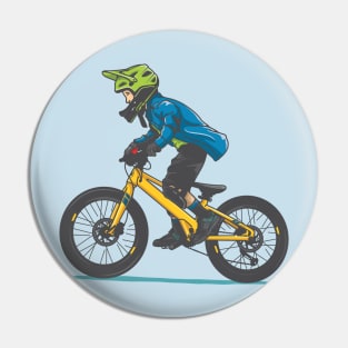 boy ride a mountain bike Pin