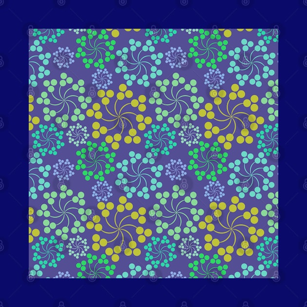 Blue & Green Flower Print by Flamingo Design