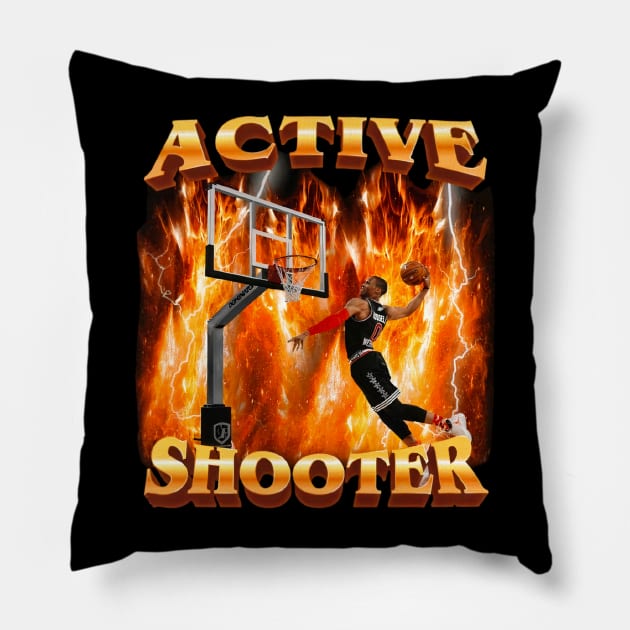 Active Shooter Shirt Funny basketball Meme Pillow by KC Crafts & Creations