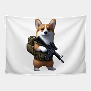 Tactical Corgi Tapestry