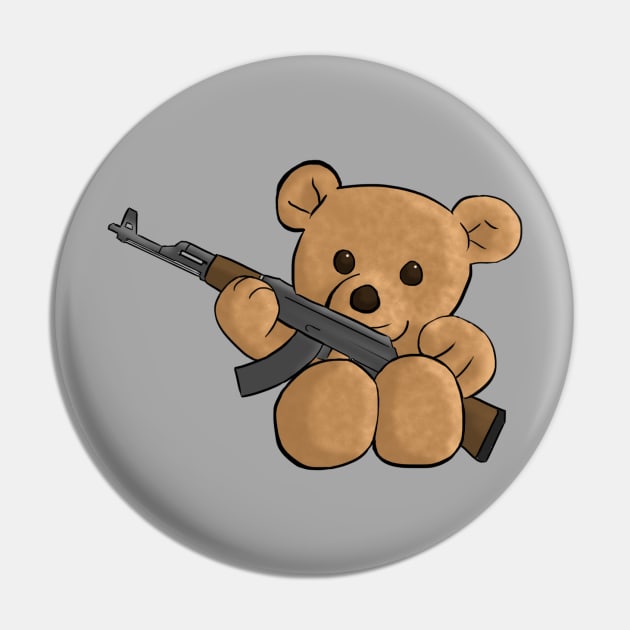 Bear with Gun Pin by MagicStarchild