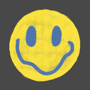 Yellow and Blue Vintage Smiley Face T-Shirt