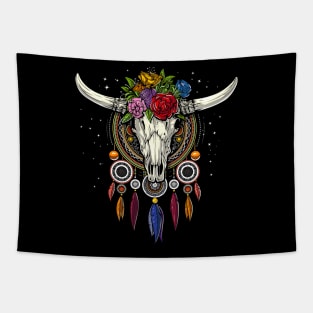 Cow Skull Dream Catcher Tapestry