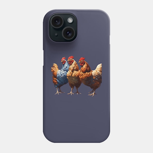 Three French Hens Faith Hope Charity Cut Out v2 Phone Case by taiche