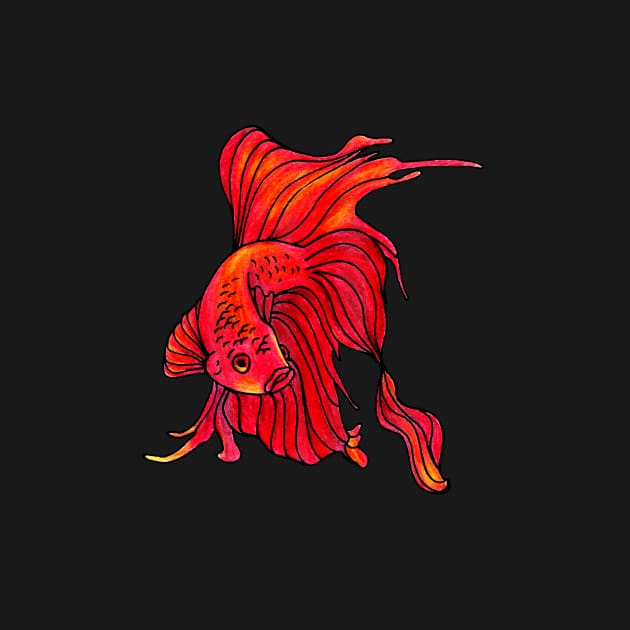 Orange Betta Fish by ogfx