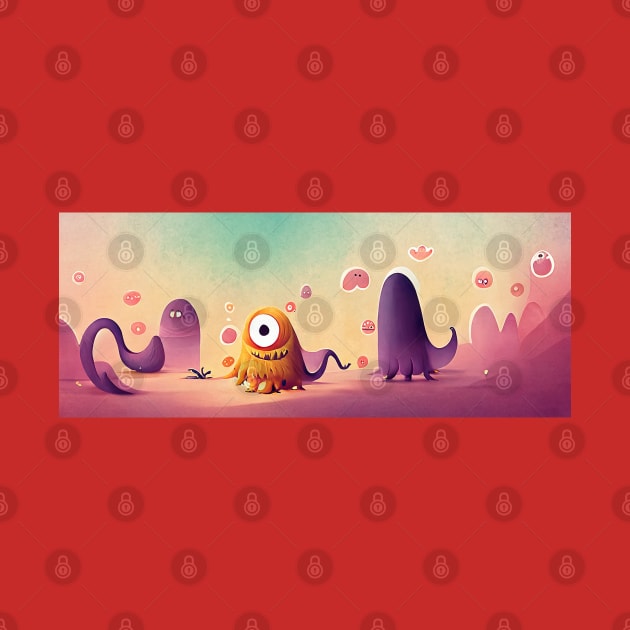 Lovely Pink Monster Scene by CuteMonsters