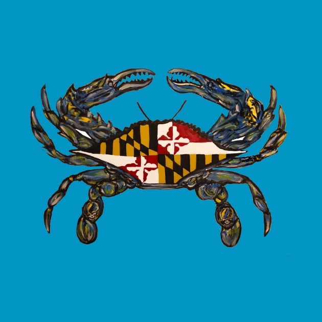 blue maryland flag crab with hidden steal your faces by Jeneralarts