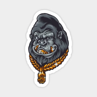 Funny Retro Rich Gorilla Head Magnet