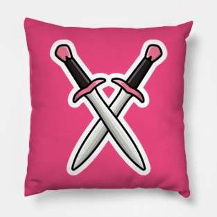 Sword Knight vector illustration. Holiday object icon concept. Metal sword for game vector design. Metal war sword icon design. Pillow