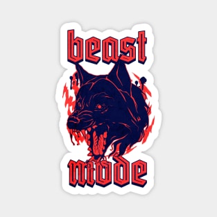 Beast Mode Gym Motivation Red Magnet