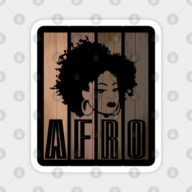 Strong Black Afro Girl African American Melanin Afro Queen Gift Magnet by HypeProjecT