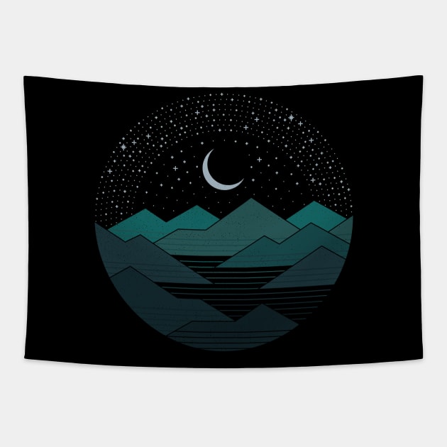 Between The Mountains and the Stars Tapestry by Thepapercrane