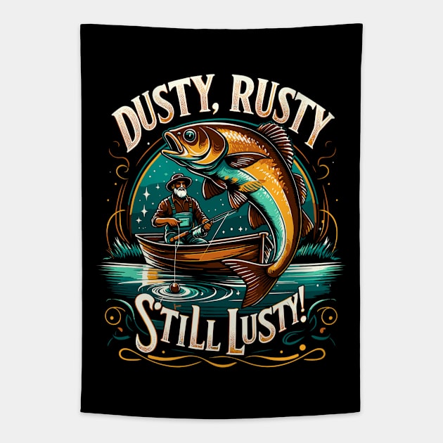 Seasoned Angler's Pride - Dusty Rusty Still Lusty Tapestry by Xeire