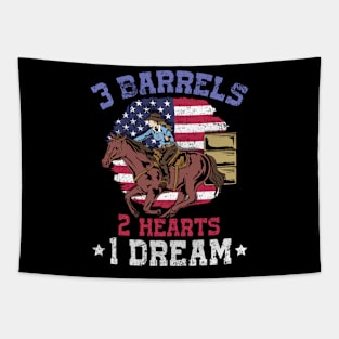 3 Barrels 2 Hearts 1 Dream I Horseback Riding Tapestry