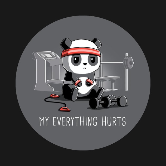 My Everything Hurts Cute Funny Panda Gym Fitness Yoga Lover Animal Lover Design by LazyMice