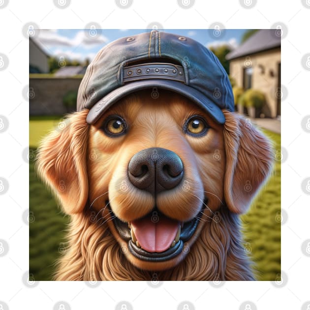 Dog with Baseball Cap by unrealartwork