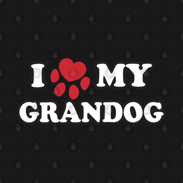 I Love My Grandog Red Paw For Old Dogs by SubtleSplit