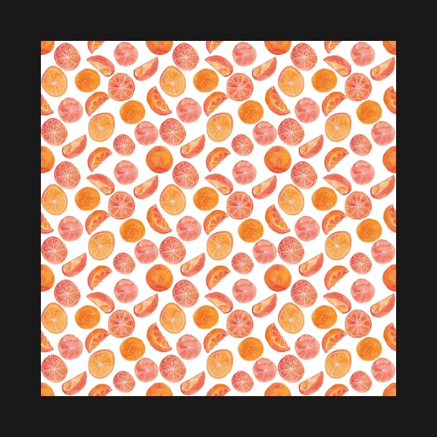 watercolour oranges pattern by Kimmygowland