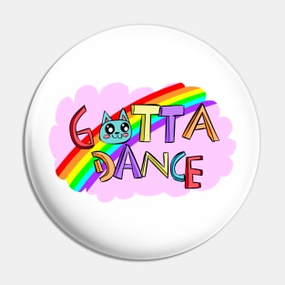 Gotta Dance Rainbow Cat Pin