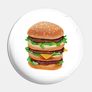 Three level tall burger Pin