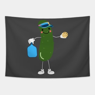 Pickleball Pickle Character Tapestry