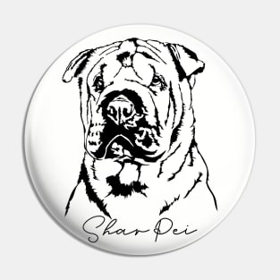 Chinese Shar Pei dog lover portrait Pin