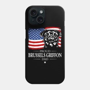 Brussels Griffon Dad American Flag patriotic dog Phone Case