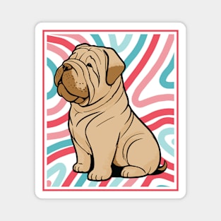 Colorful and Cute Shar Pei Puppy G Magnet