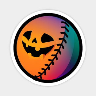 Halloween Baseball Retro Colorful Magnet