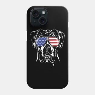 Proud Boxer Dog American Flag sunglasses Phone Case