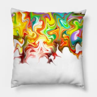 Acid Trip, digital fluid pour, pastel rainbow Pillow
