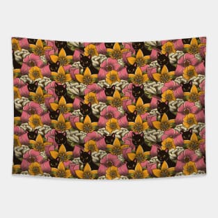 Cats in a Field of Flowers Pattern by Tobe Fonseca Tapestry