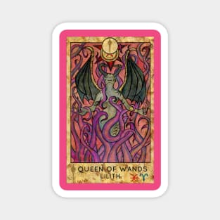 Queen Of Wands. Minor Arcana Tarot Card. Magnet