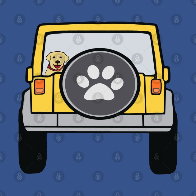 Dog in Yellow Jeep by Trent Tides