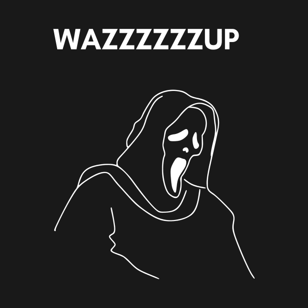 Wazzzup Scream Spooky Halloween Tee by NostalgiaUltra