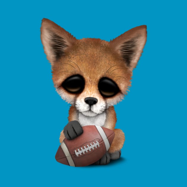 Cute Baby Fox Playing With Football by jeffbartels