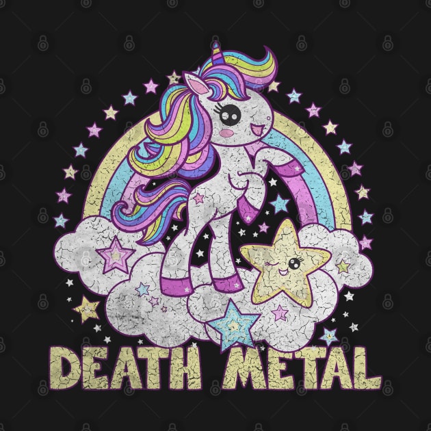 Death Metal - Unicorn Pony - Distressed by Barn Shirt USA