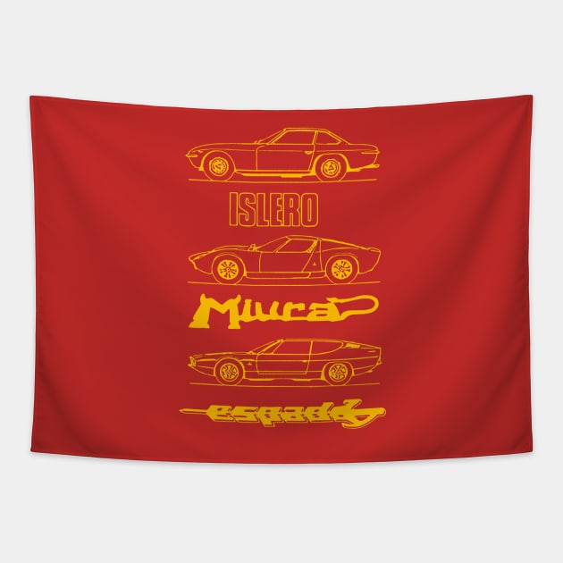 car shirt Tapestry by retroracing