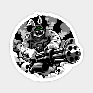 Scary Bunny Military Magnet