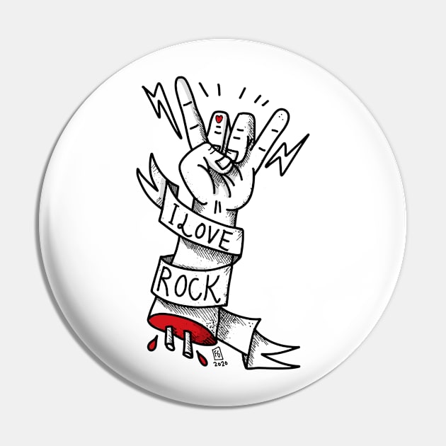 I Love Rock Pin by FerMinem