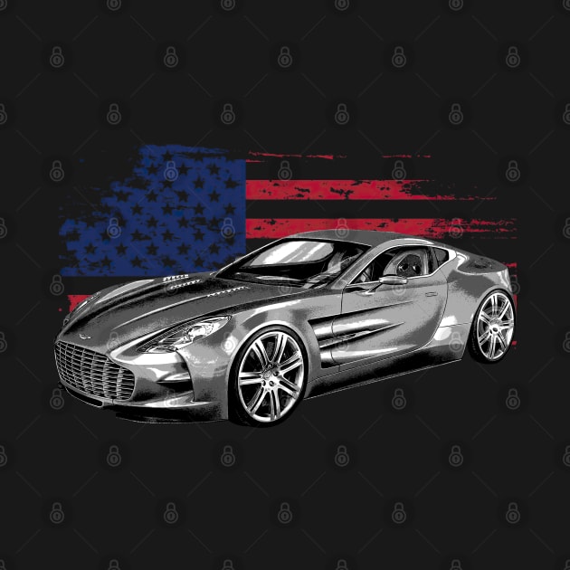 Aston Martin One-77 (2009–2012) Cars Form American Flag by ElenaBerryDesigns