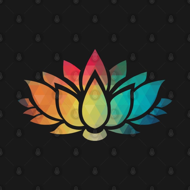 Rainbow color patterns lotus flower by AdiDsgn