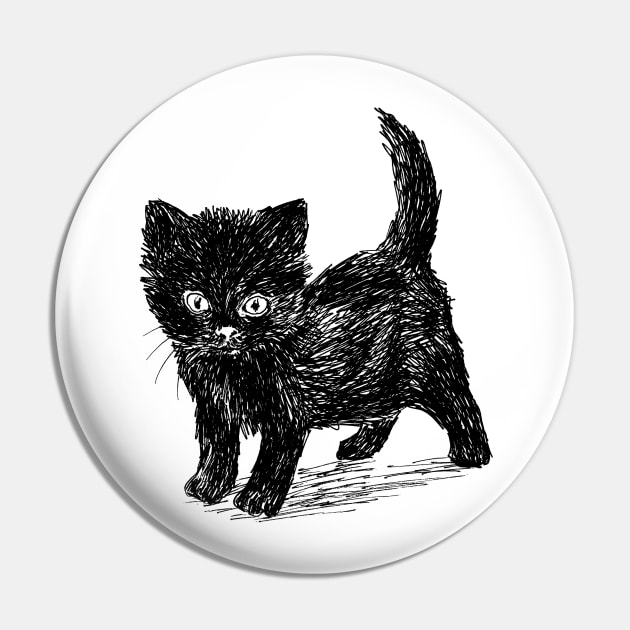 Black cat Pin by rachelsfinelines