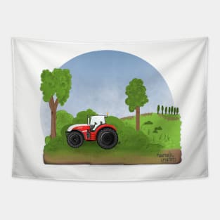 Tractor farming Tapestry