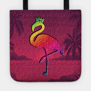 funny flamingo on the beach in pink Tote