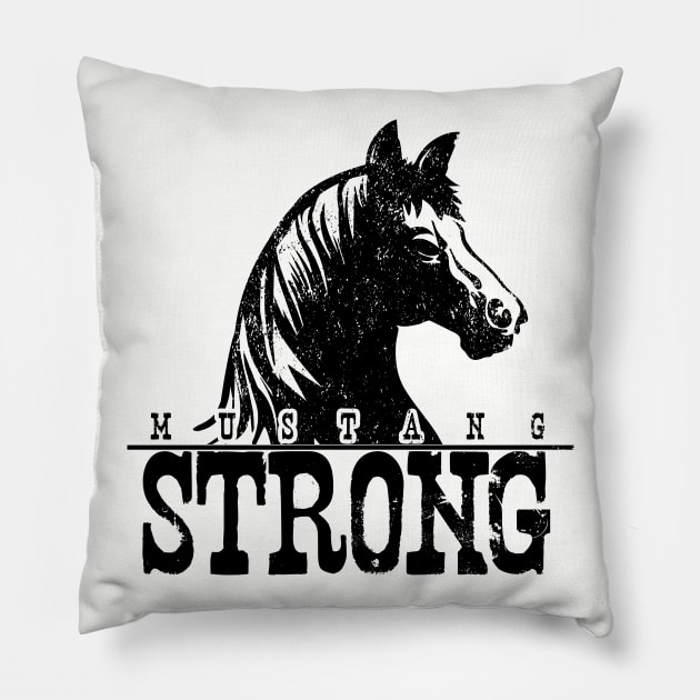 Mustang Strong WPH MEDIA Pillow by WPHmedia