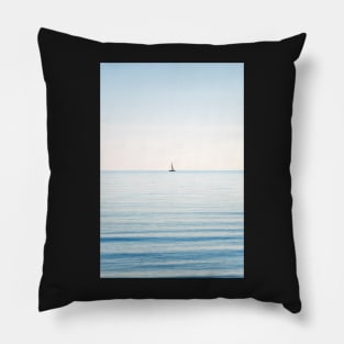 Lonely Boat in the ocean Pillow