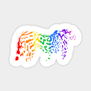 Rainbow King Cheetah (white) Magnet