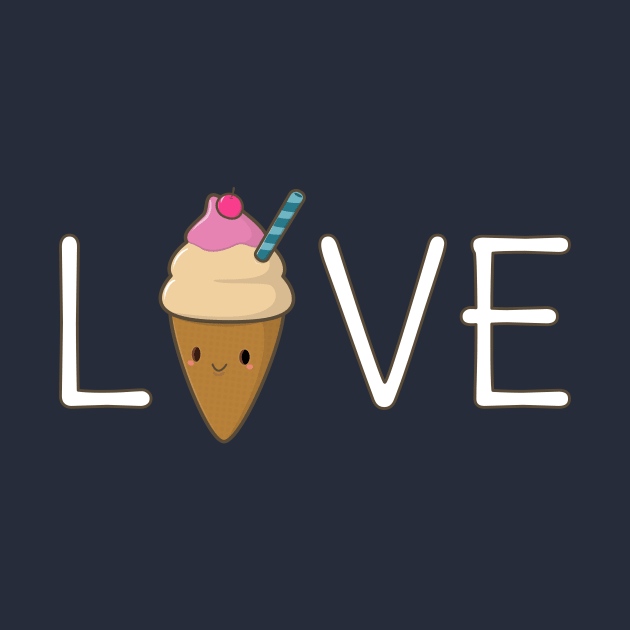 Cute Ice Cream Cone Love T-Shirt by happinessinatee